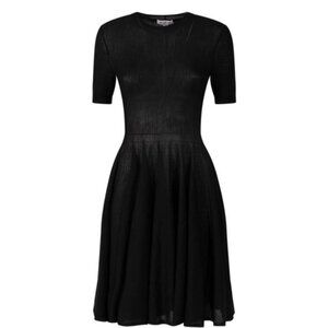 Black A-Line Short Sleeve Dress